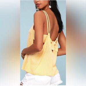 Lulu's Yellow and White Striped‎ Dress women size XS